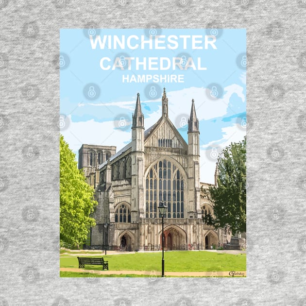 Winchester Cathedral Hampshire. Travel poster by BarbaraGlebska